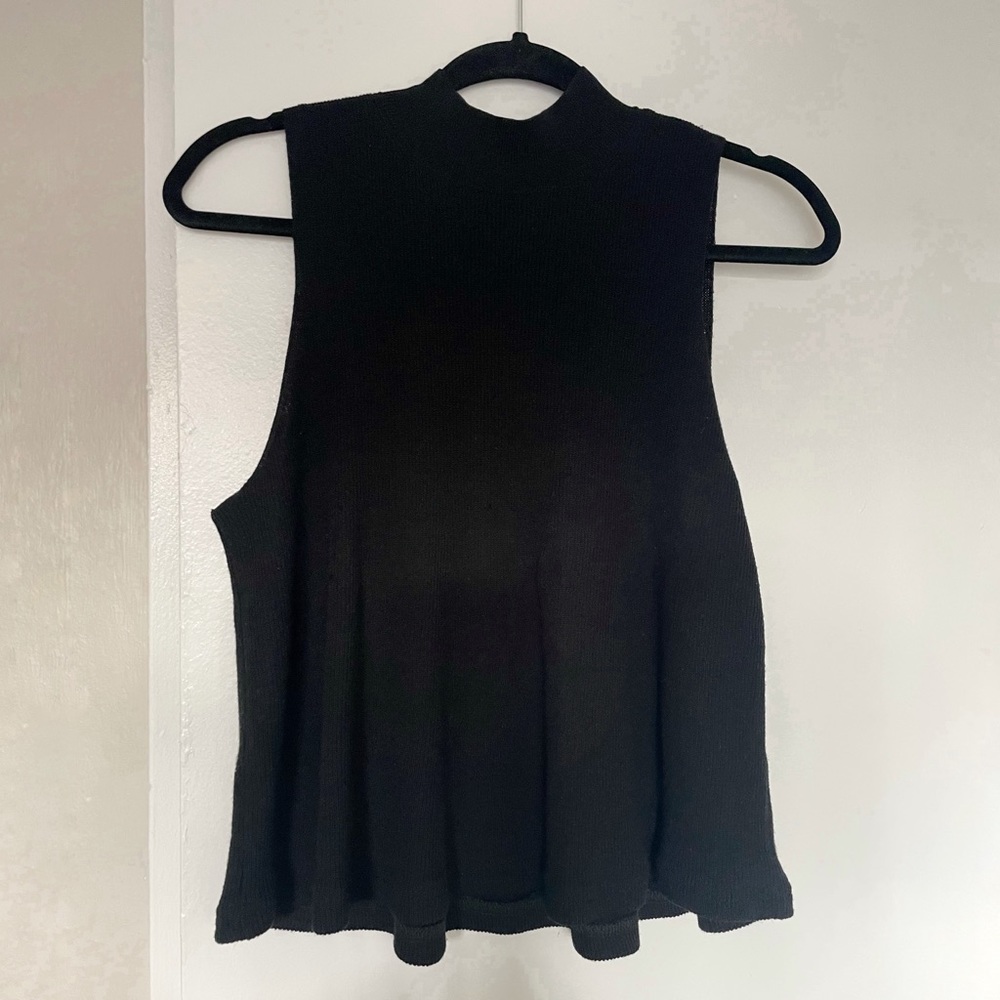 LOFT Black Mock Neck Sweater Tank